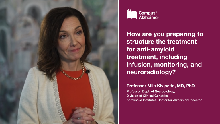 How are you preparing to structure the treatment for anti-amyloid treatment, including infusion, monitoring, and neuroradiology