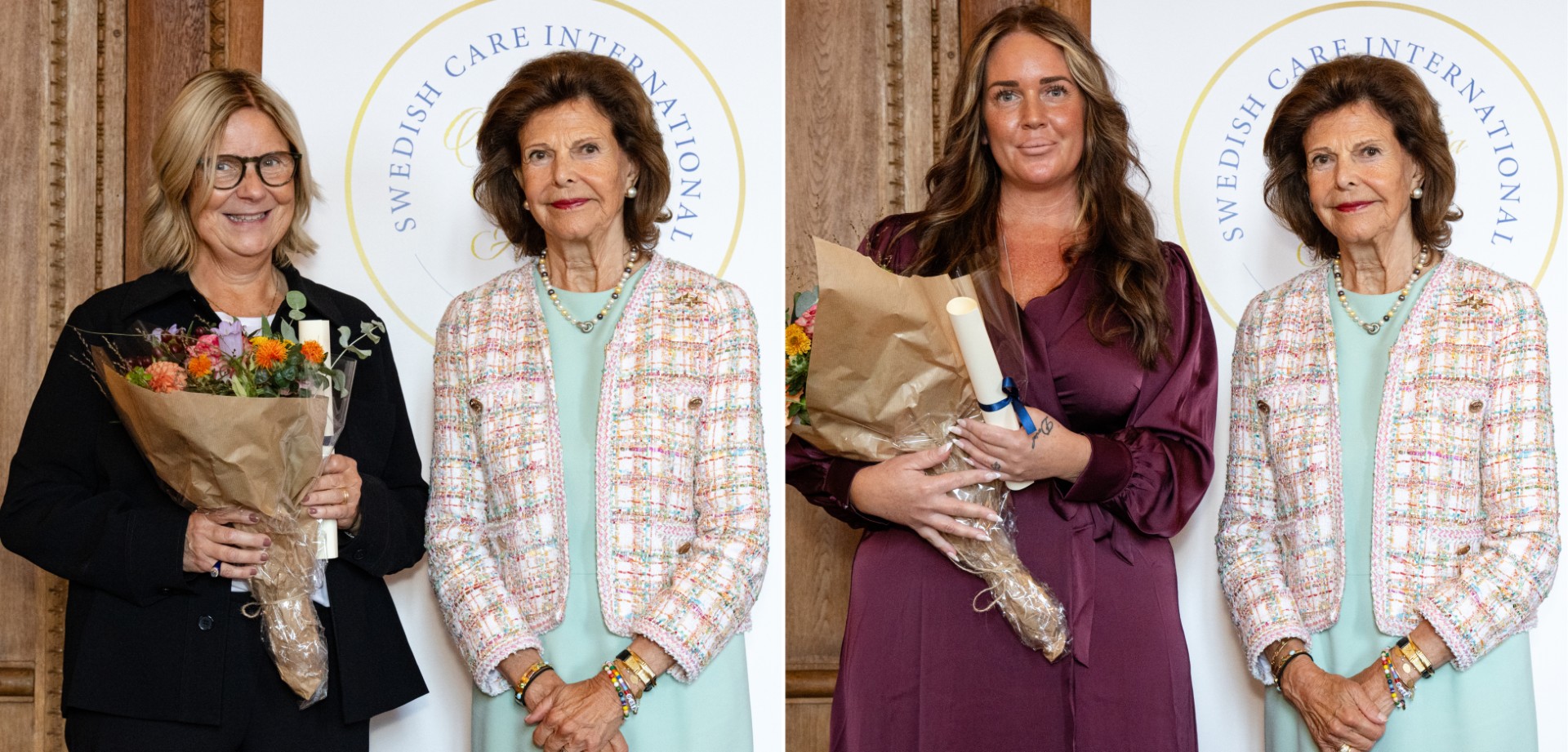 Catherine Emödi Berglund, och Natalie Simander med Drottning Silvia